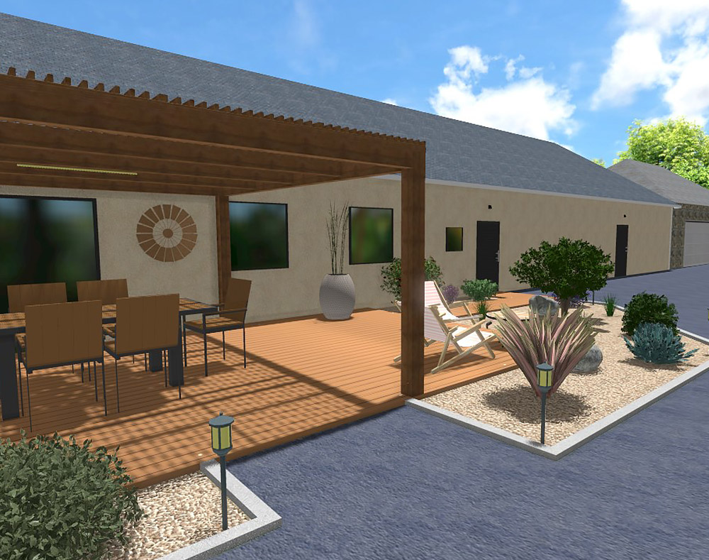 Aménagement extérieur d’une longère à Segré-en-Anjou-Bleu