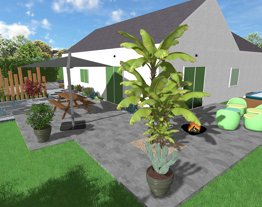 conception 3d jardin avec terrasse Segré-en-anjou-bleu