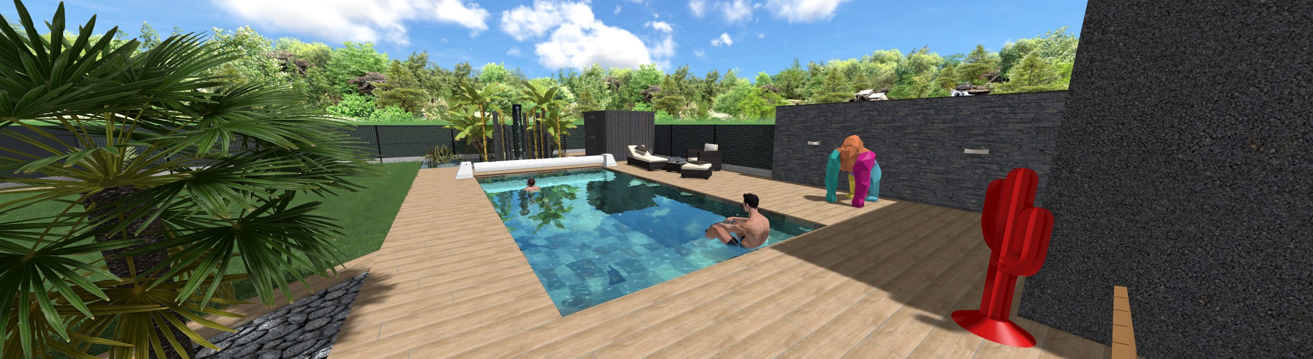 Aménagement jardin avec piscine à Segré