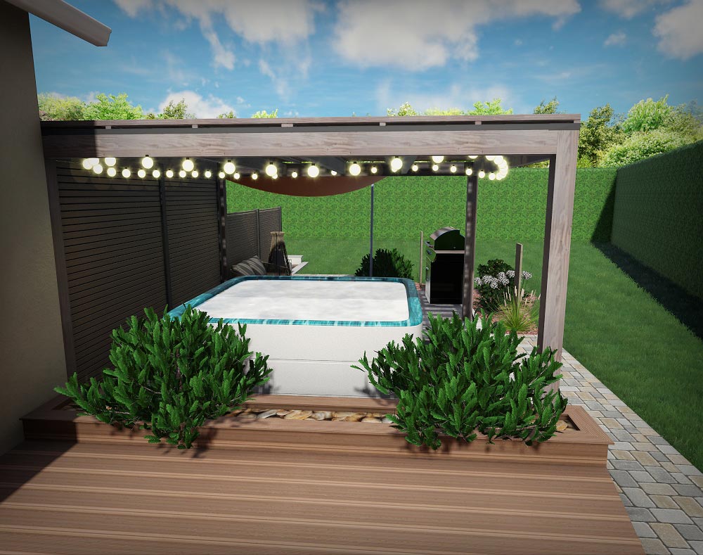 paysagiste conception terrasse-spa Ombrée Anjou