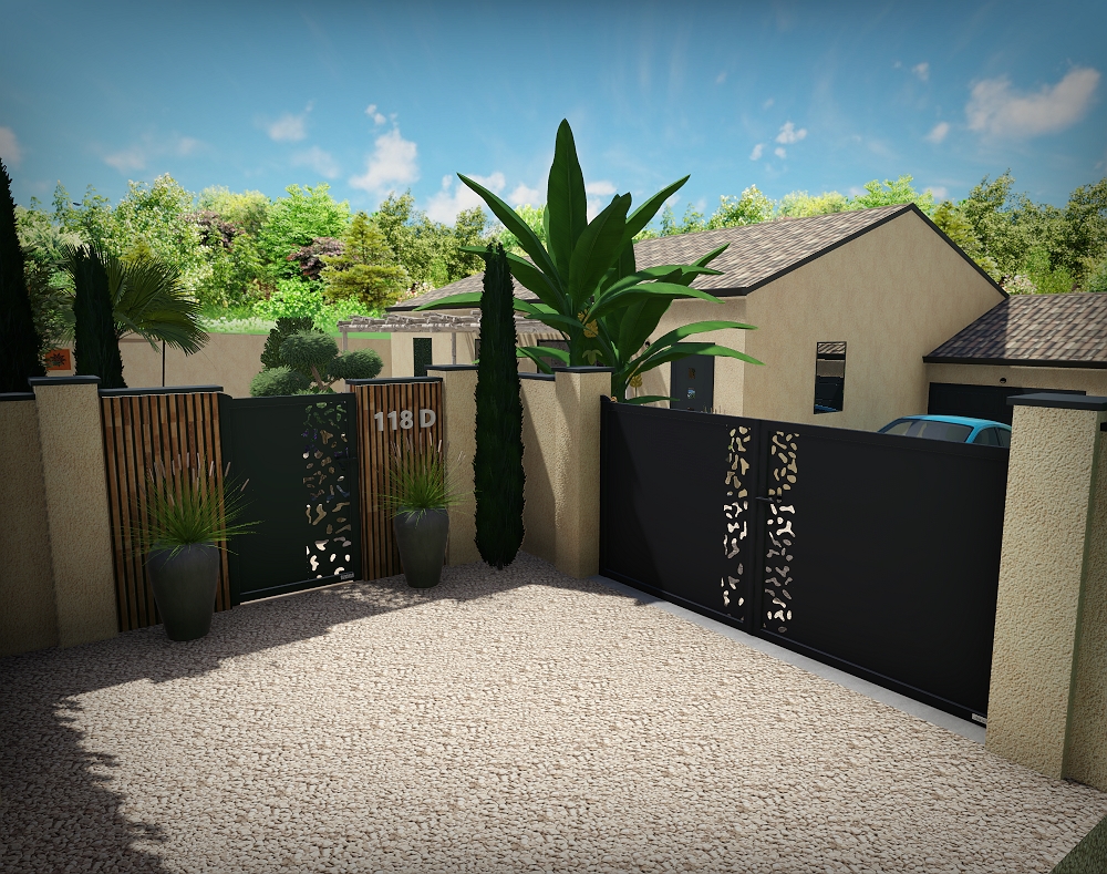 Aménagement extérieur avec piscine à Pont Saint Esprit