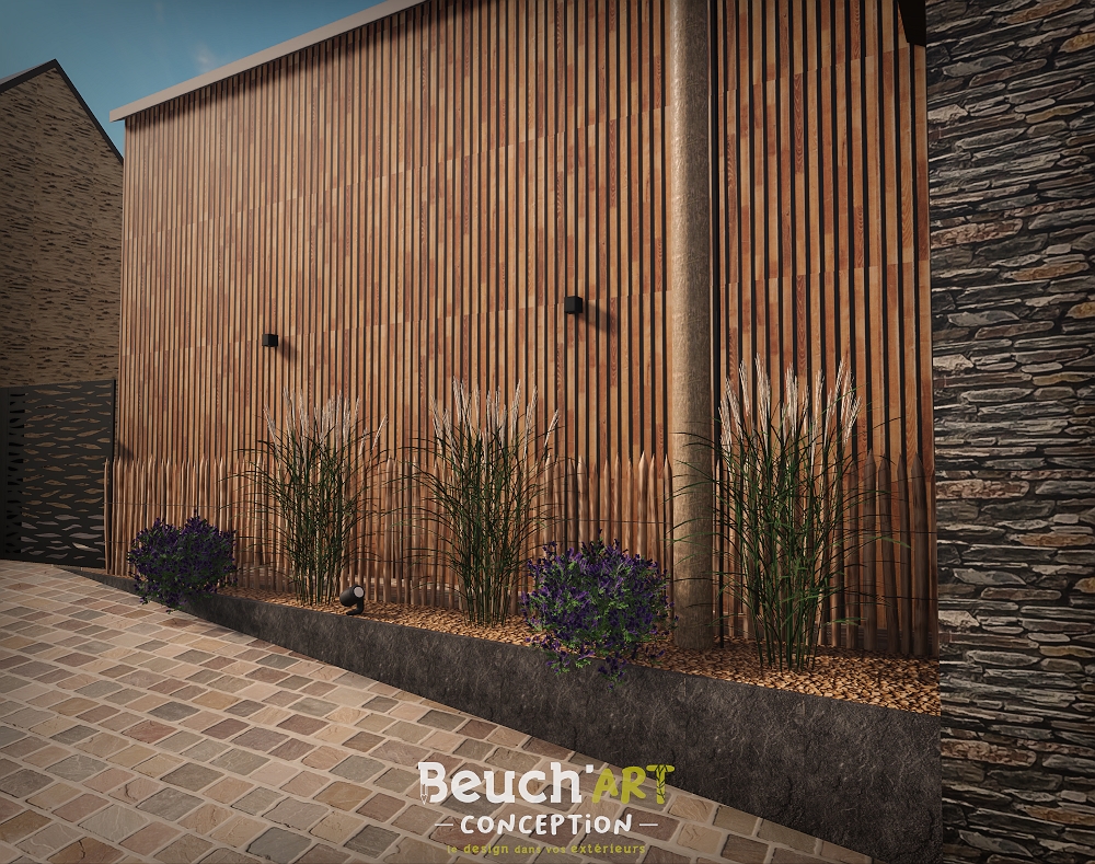 Aménagement extérieur d'une longère près d'Angers