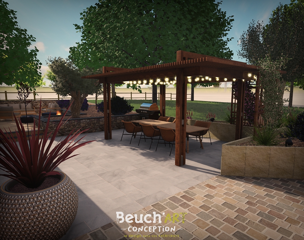 Aménagement extérieur d'une longère près d'Angers