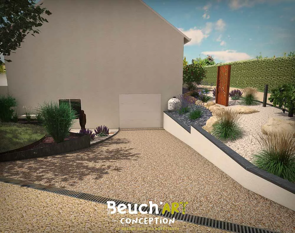 Aménagement d'une descente de garage - Après