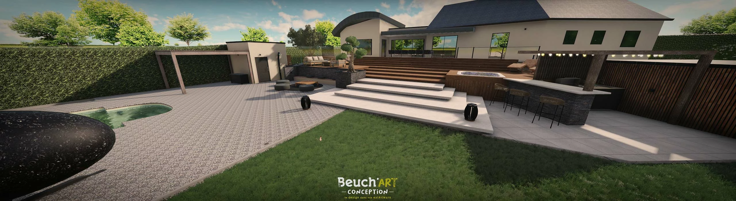 Conception de jardin 3D à Mauges-sur-Loire