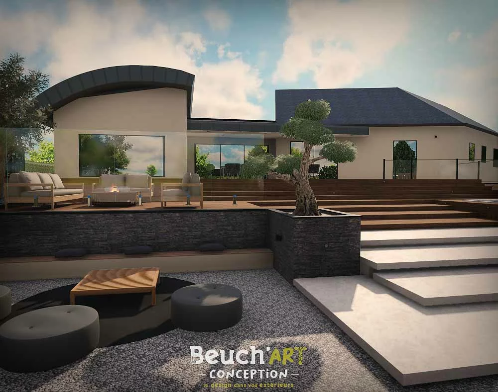 Conception de jardin 3D à Mauges-sur-Loire