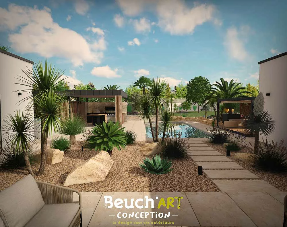 Conception jardin exotique à Craon en Mayenne