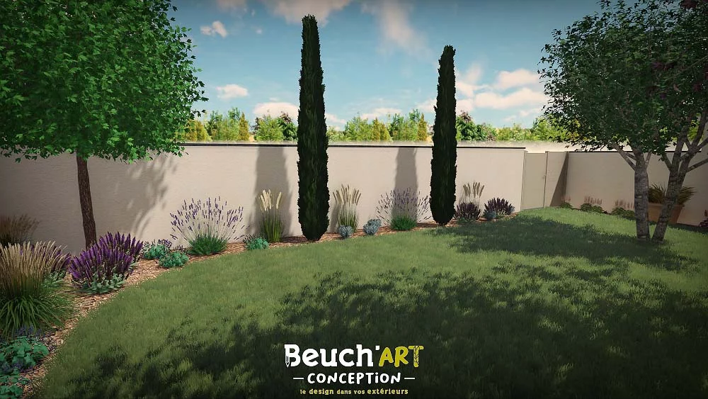 Conception 3D jardin méditerranéen