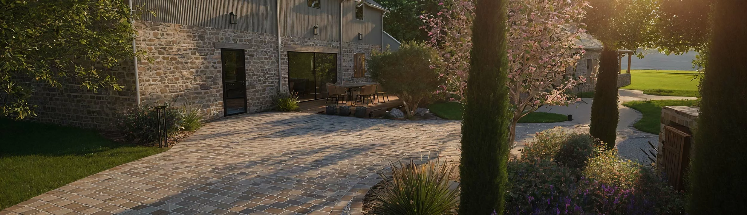 structurer un jardin avec des niveaux Conception 3D jardin méditerranéen à Feneu